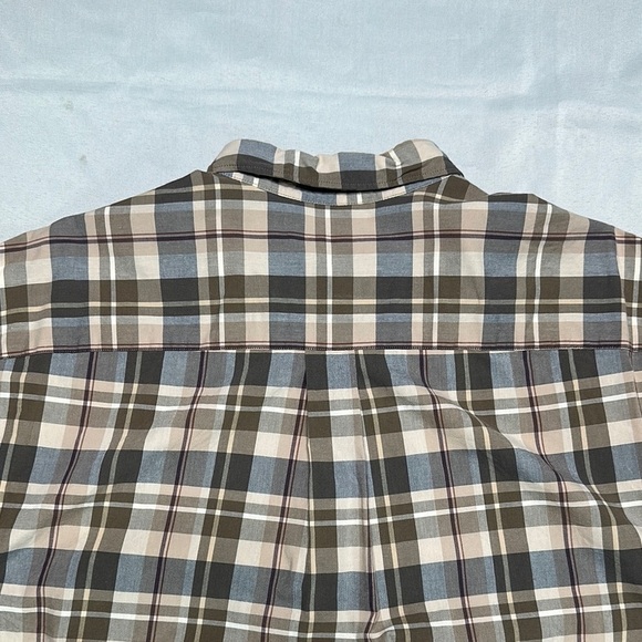 Nautica Beige and Brown Plaid Button Down Shirt - Picture 10 of 10